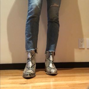 Colehaan Nike Air snakeskin leather booties